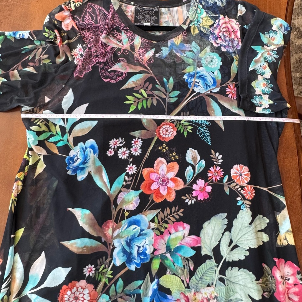 Johnny Was Black Floral Midi Dress - Picture 11 of 12